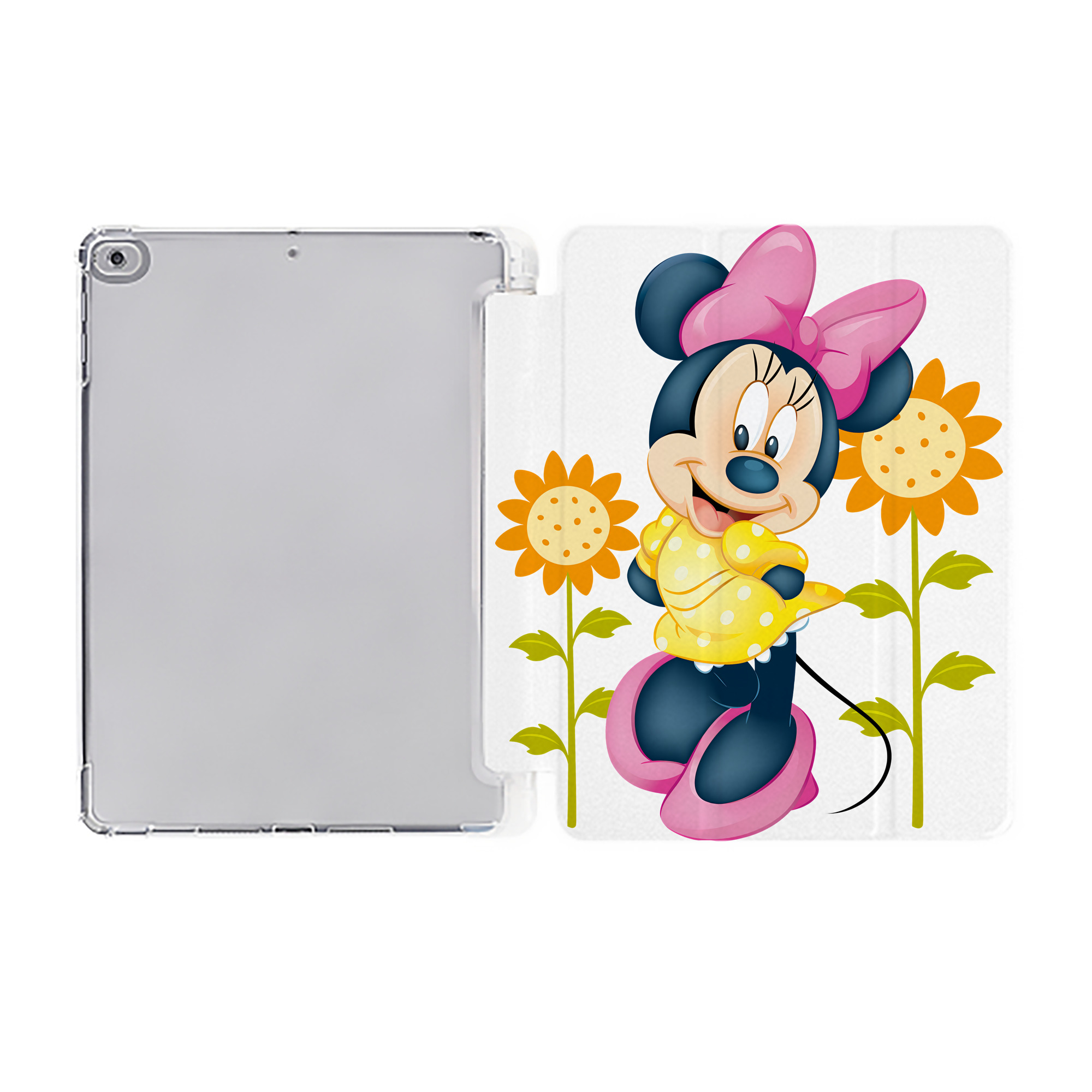 （画像用） ミッキーマウス Mickey Mouse IPad ケース ペン収納付き 三つ折りスタンド PUレザー×シリコン 対応機種9.5/10.5/10.9インチ
